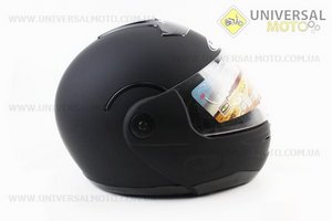 Шлем закрытый с откидным подбородком HF-108 M- ЧЕРНЫЙ матовый