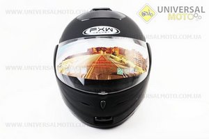 Шлем закрытый с откидным подбородком HF-108 M- ЧЕРНЫЙ матовый