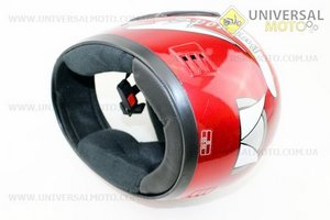 Шлем закрытый HF-101 S- КРАСНЫЙ с серым рисунком XB