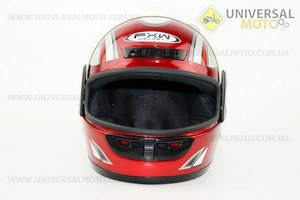 Шлем закрытый HF-101 S- КРАСНЫЙ с серым рисунком XB