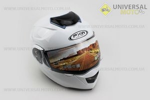 Шлем закрытый с откидным подбородком + очки HF-119 L- БЕЛЫЙ. FXW (Шлем / UM3302-V73)