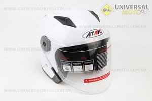 Шлем открытый OF512 Solid L - БЕЛЫЙ глянец