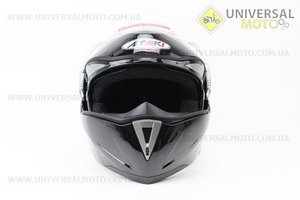 Шлем закрытый с откидным подбородком+очки FF105 Solid M - ЧЕРНЫЙ глянец