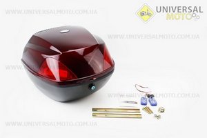 Кофр средний (пластмассовый) 380*380*290мм, с АУДИО-блоком (МРЗ-USB/SD, FM-радио, пульт ДУ), черно-бордовый HF-811. FXW (Шлем / UM3306-V06)