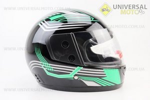 Шолом інтеграл, закритий 825-3 S, ЧОРНИЙ з зелено-сірим малюнком (можливі дефекти фарбування, зламаний повітрозабірник). F-2 (Шоломи / UM3306-V71)