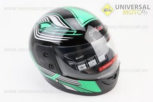 Шолом інтеграл, закритий 825-3 S, ЧОРНИЙ з зелено-сірим малюнком (можливі дефекти фарбування, зламаний повітрозабірник). F-2 (Шоломи / UM3306-V71)