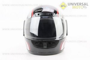 Шолом інтеграл, закритий HF-101 S, ЧОРНИЙ з червоно-сірим малюнком Q233-R. KUROSAWA (Шоломи / UM3308-V71)