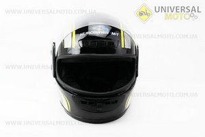 Шолом інтеграл, закритий HF-101 S, ЧОРНИЙ з жовто-сірим малюнком Q233-Y. KUROSAWA (Шоломи / UM3308-V76)