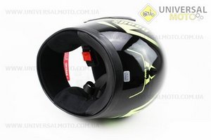 Шолом інтеграл, закритий 825-1 XS, ЧОРНИЙ з зеленим малюнком (можливі подряпини, дефекти фарбування). F-2 (Шоломи / UM3308-V97)