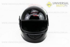 Шолом інтеграл, закритий 825-1 XS, ЧОРНИЙ з зеленим малюнком (можливі подряпини, дефекти фарбування). F-2 (Шоломи / UM3308-V97)