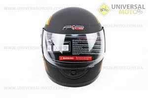 Шолом інтеграл, закритий 825-1 XS, ЧОРНИЙ матовий з помаранчевим малюнком (можливі подряпини, дефекти фарбування). F-2 (Шоломи / UM3308-V98)