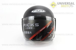 Шолом відкритий АТ-666, ЧОРНИЙ матовий. PICKS (Шоломи / UM3309-V88)