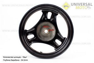 Диск колесный задний Suzuki AD50 (стальной). Taiwan (Скутер Suzuki Address 50 \ UM3315-V43)