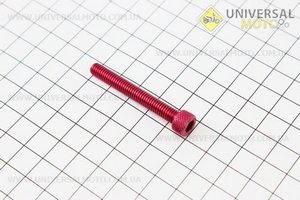 Болт алюминиевый под шестигранник M6 x 45 КРАСНЫЙ