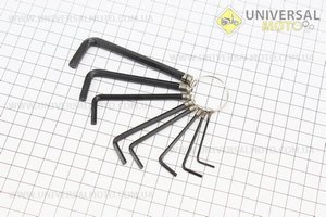 Набор шестигранников (1,5; 2; 2,5; 3; 3,5; 4; 5; 6) комплект 8 штук . Китай (МОТО инструмент / UM3320-V80)