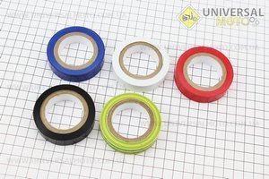 Лента изоляционная, комплект 5 штук, красная, синяя, черная, белая, желто-зеленая (10м*15мм*150мкм) MUSTANG. Украина (Мотоинструмент / UM3340-V48)