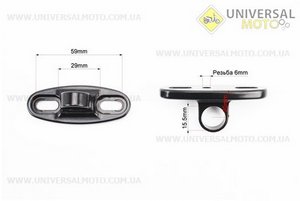Кріплення дзеркал до пластику під два болта, комплект 2шт ЧОРНИЙ. Китай (Різне / UM3353-V90)