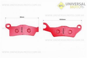 Гальмівні колодки (дискові) CAN AM-Outlander 500-650-800-1000 / Renegade 500-800-1000 комплект 2шт червоні. YONGLI (Запчастини на квадроцикли / UM3354-V07)