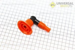 Ковпачок свічки "люлька" 90град з гумкою великий, ПОМАРАНЧЕВИЙ. Китай (Різне / UM3371-V94)