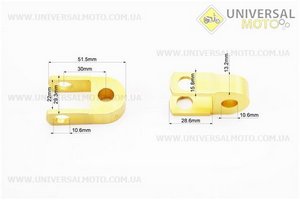 Подовжувач заднього амортизатора 30мм комплект 2шт + болти + гайки, золотистий. Китай (Різне / UM3375-V00)
