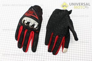 Рукавички мотоциклетні L-чорно / червоні (сенсорний палець). AXIO (Мотоекіпировка / UM3377-V63)