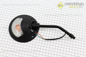 Дзеркало праве Кругле-чорне "Delta" з поворотами на чорної ніжки, м10. Китай (Різне / UM3378-V54)