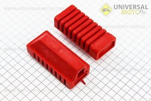 Гумка підніжки ALPHA комплект 2шт, червоний. Китай (Запчастини для мопеда Дельта / UM3382-V23)