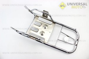 Багажник задній + підніжки комплект "ХРОМ". Китай (Запчастини для мопеда Дельта / UM3388-V21)