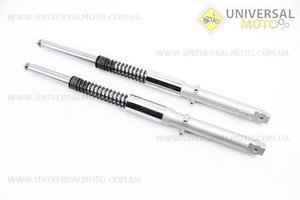 Амортизатор передній лівий, правий комплект L-645мм D-25мм (пружина зовні). Китай (Запчастини для мопеда Дельта / UM3388-V61)