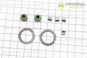 Сальник клапану + сухар клапану + шайба комплект 8 штук. DDL (Запчастини для мопеда Дельта / UM3389-V35)
