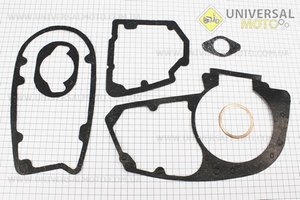 Прокладки двигуна 12V, комплект 6 деталей, (пароніт, мідь). Украина (Запчастини для мотоцикла Мінськ / UM3402-V23)