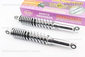 Амортизатор задній 340мм * d49мм (втулка 12мм / втулка 12мм) регульований, хром комплект 2шт. TERRI (Запчастини для мотоцикла Мінськ / UM3403-V09)