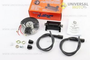 БСЗ / безконтактна система запалювання 135.3734 з новою котушкою 135.3705М 12V, з силіконовими чорними бронепровода і надсвечнікамі МТ, УРАЛ. СОВЕК (Запчастини до МТ, УРАЛ, К-750 / UM3414-V37)