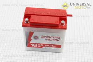 Акумулятор 6V 18Аh 3МТС-18 кислотний (L140*W75*H140мм), 2021, кругла клема, МТ, ІЖ,. Украина (Акумулятор / UM3414-V38)