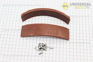 Гальмівні накладки комплект 2 штуки МТ з заклепками. Украина (Запчастини до МТ, УРАЛ, К-750 / UM3414-V55)