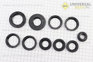 Сальники комплект 10шт (34x52x9, 34x43x5/8-4шт, 25x52x6, 23x36,5x6-2шт, 22х35х7, 17x30x7/10) Планета. Китай (Запчастини  на мотоцикл ІЖ / UM3421-V38)