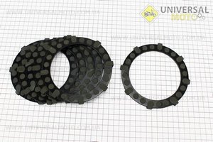 Диски сцепления фрикционный 4,0мм комплект 6 штук , широкие зубцы. Китай (Мотоцикл ИЖ / UM3421-V65)