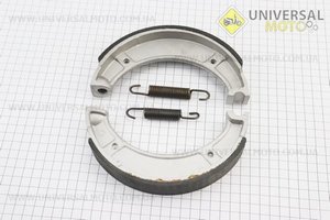 Гальмівні колодки задні комплект 2 штуки (накладки чорні, приклеєні на колодку). Китай (Запчастинина мотоцикл ІЖ / UM3424-V63)