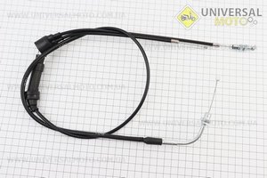 Трос газу подвійний під один карбюратор PZ з прискорювачем (трос 124 / 131см; кожух 110 / 114см). DDL (Запчастини  на мотоцикл ІЖ / UM3424-V76)
