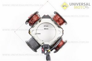 Статор магнето (генератора) Suzuki AD50 / 100 (4 котушки роз'єм "мама / тато 2 + 2 + 1") + Датчик Холла. TMMP (Запчастини до японського скутера / UM3470-V45)