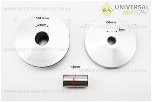 Варіатор передній комплект Honda LEAD90 + втулка, крильчатка, тип 2. Китай (Запчастини до японського скутера / UM3472-V50)