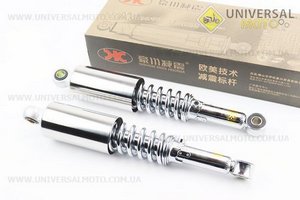 Амортизатор задній JH / CB / CG - 309мм * d 54 мм (втулка 12мм / втулка 12мм) зі стаканом регульований, хром комплект 2шт. HAOCHUAN (Запчастини на мотоцикл Viper 125-150J / UM3510-V37)