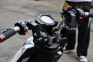 Кермо універсальний з регулюванням нахилу "трансформер" TUNING, ГРАФИТ, тип 1. Китай (Запчастини на мотоцикл Viper 125-150J / UM3510-V79)