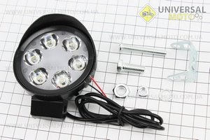Фара додаткова світлодіодна вологозахисна - 6 LED з кріпленням, кругла 75мм. Китай (Різне / UM3510-V83)