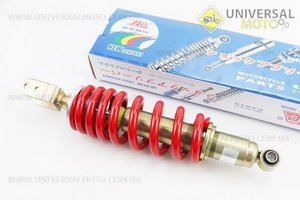 Амортизатор задній МОНО 370-390мм * d83мм (втулка 10мм / вилка 12мм) регульований, Червоний. NC (Запчастини на мотоцикл / UM3510-V87)