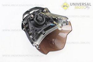 Пластик - обтічник + ветровик, фара, ЧОРНИЙ. Китай (Запчастини на мотоцикл / UM3512-V15)