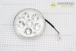 УЦІНКА Фари круглої передня частина DELTA / ALPHA 5 + 1-LED, d-140мм, TUNING (тріщина, дивись фото). Китай (Запчастини на мотоцикл / UM3512-V61)