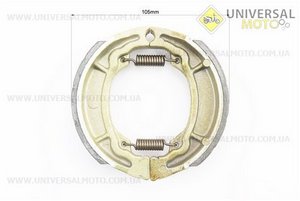 Гальмівні колодки барабан Suzuki LET'S / AD100, D=105мм. Mototech (Запчастини до японского скутера / UM3529-V00)