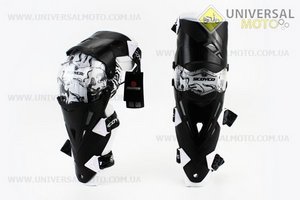 Наколінники захисні (коліно + гомілка) комплект 2шт, Чорно - Білий. SCOYCO (Мотоекіпировка / UM3540-V19)
