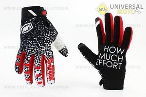 Рукавички мотоциклетні M-Чорні з кольоровими вставками. 100% (Мотоекіпировка / UM3541-V07)